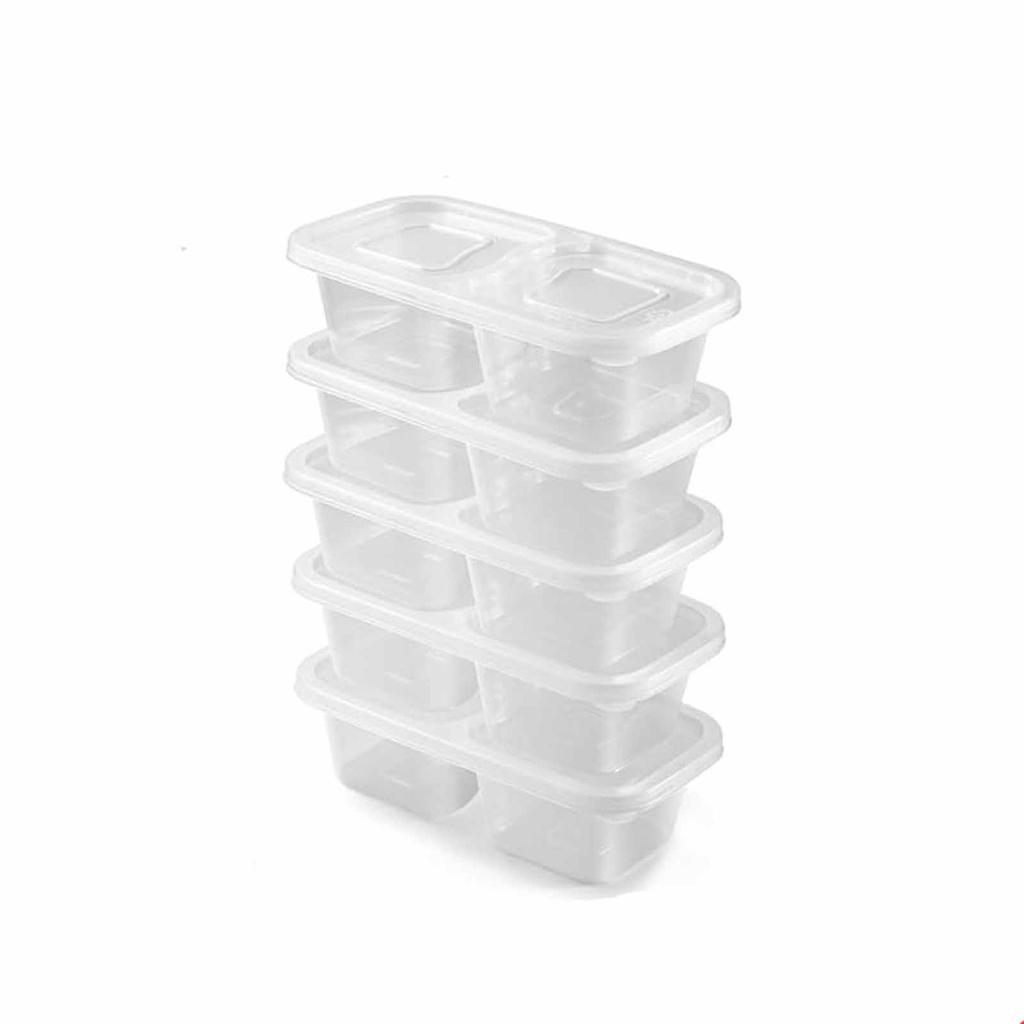 Disposable Double-Layer Seasoning Container with Lid, Salad Tomato and Dipping Box for Food Storage