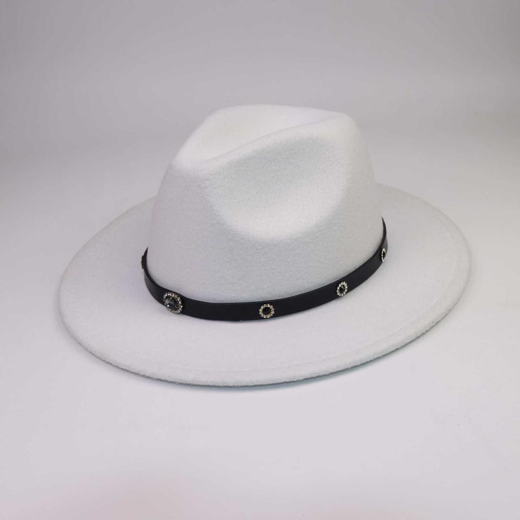 Four Seasons Men's Hat Women's Wool British European, American and Western Cowboy Hat Belt Jazz Hat