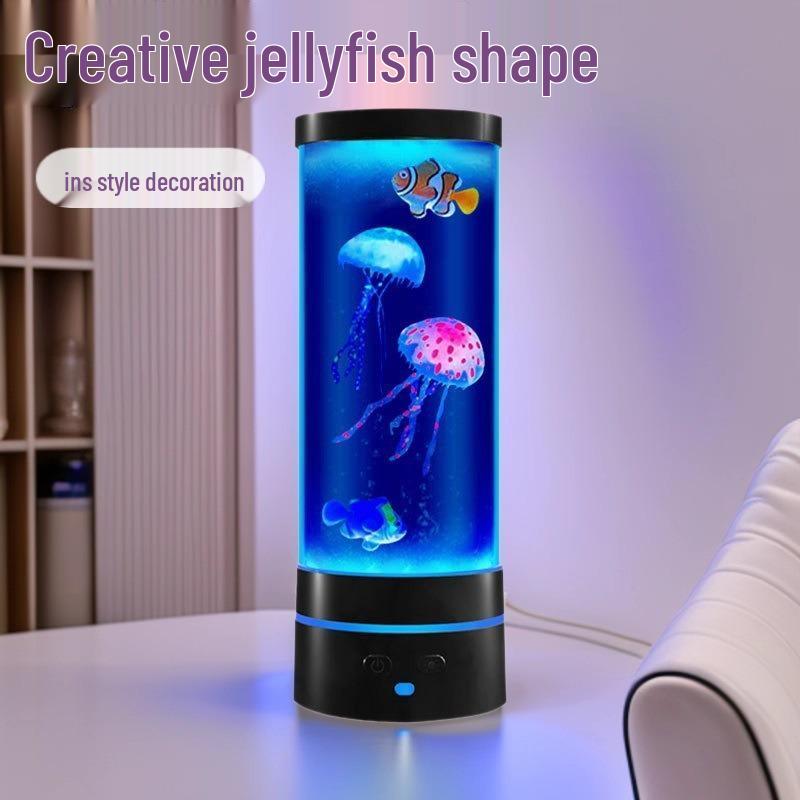 USB LED Jellyfish Lamp - Color-Changing Night Light for Relaxing Atmosphere, Silent Desktop Decoration