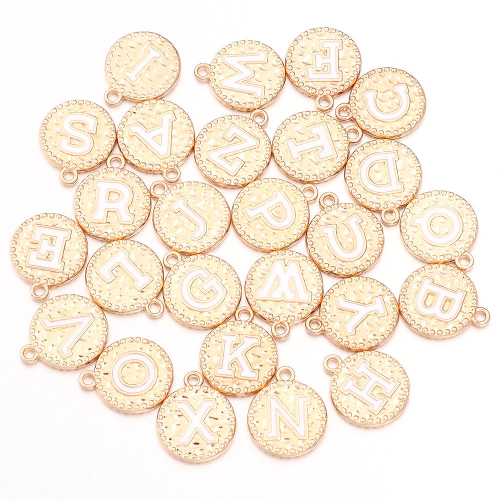 Legierung Doppelseitige Pfirsichherz Buchstaben Anhänger Halskette Schmuck, A-Z.