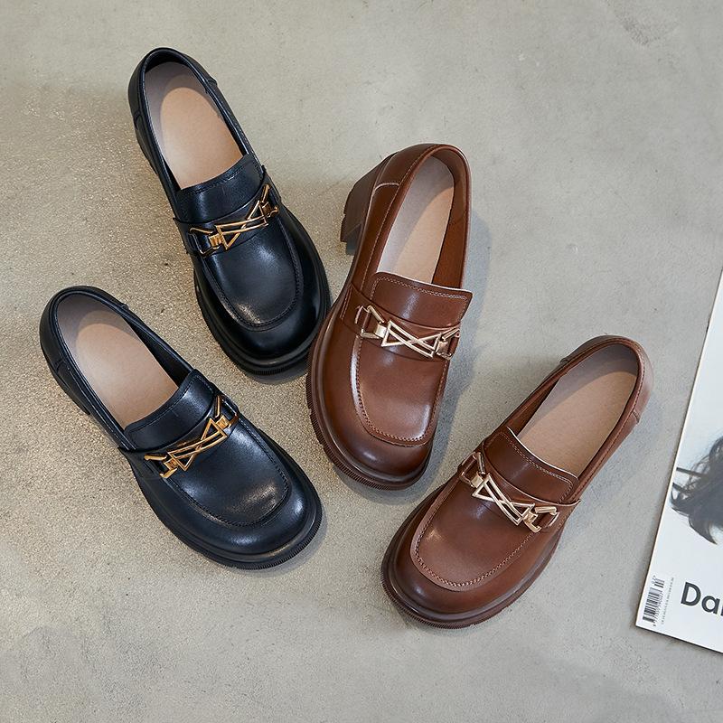 British Style Fashion Temperament Retro Slip-on Small Leather Shoes Mary Jane Women's Shoes