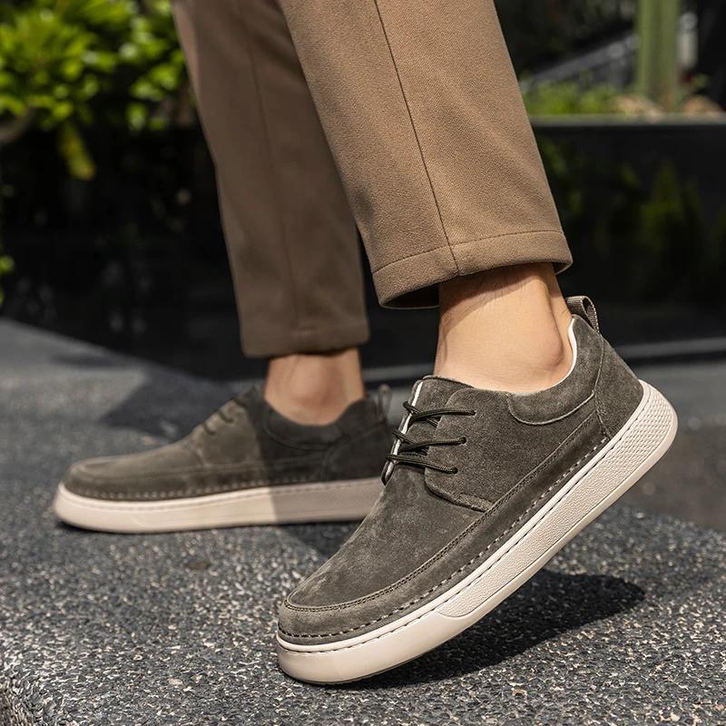 Zapatos para Hombre Zapatos Moda Gamuza Zapato Casual Estilo Británico Zapato para Caminar Hombre Zapatillas Cómodas Zapatos de Diseñador Hombre Zapatos Casuales