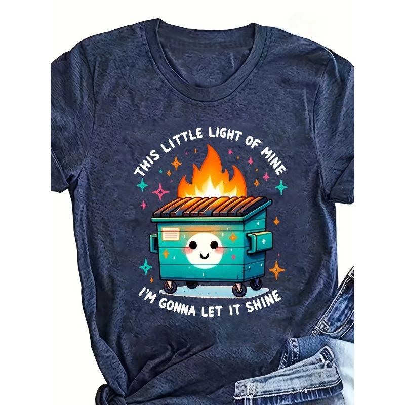 European and American fashion printed women s T-shirt S