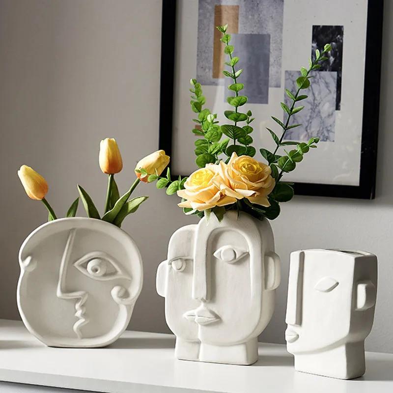Nordic ceramic vase, dried flowers vases, living room, bedroom, interior, office, home decoration accessories ceramic vase