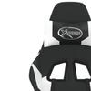 Gaming Chair with Massage Function & Footrest Black & White PU Leather