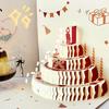Four-Layer Cake 3D Happy Birthday Card Surprise Gift Folding Birthday Cake Card  Celebration Event
