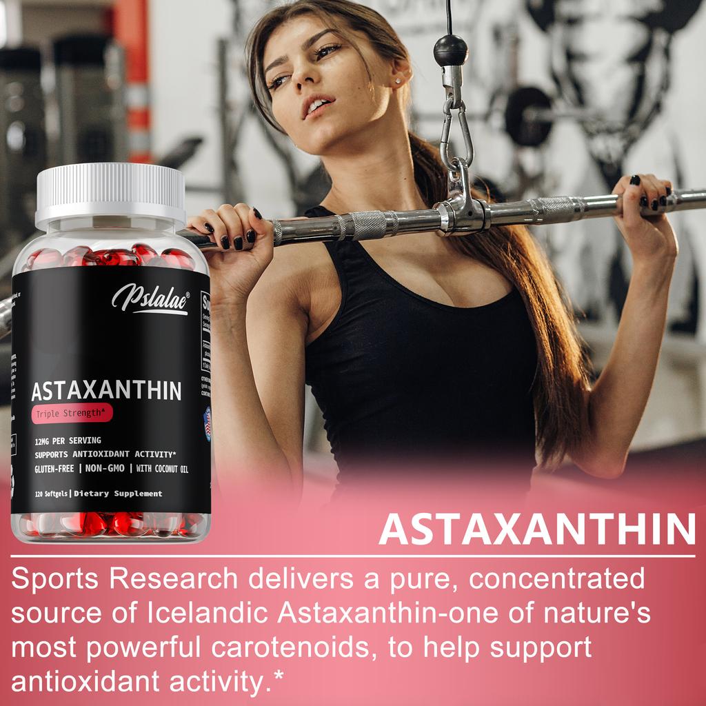 Pslalae Astaxanthin Triple Strength 12mg 120 Softgels - Antioxidant Support, Daily Wellness, Non-GMO