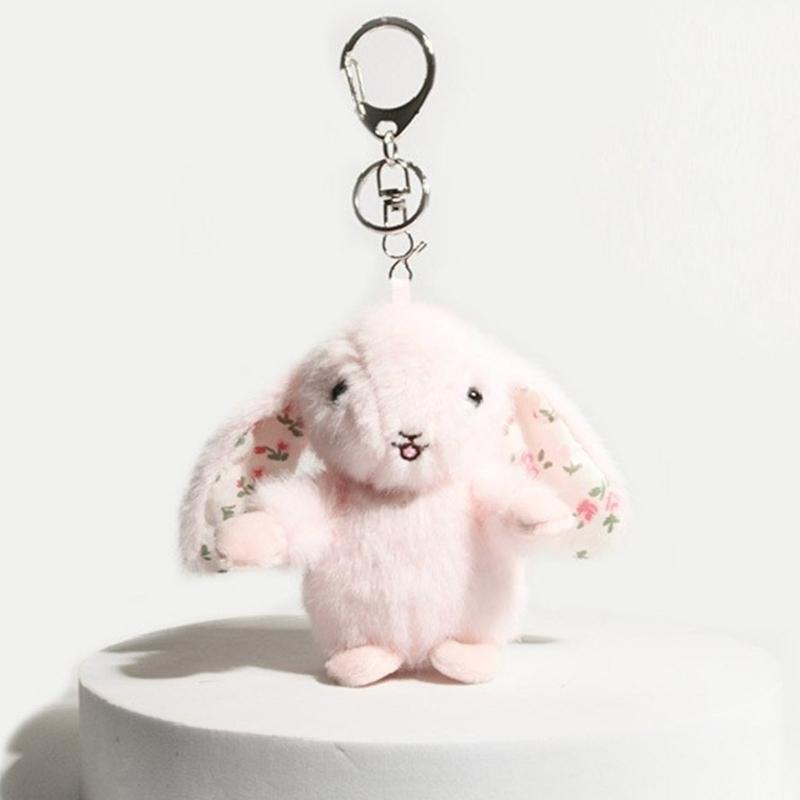 Soft Plush Rabbit Doll Keychain Lovely Doll Charm Colorful Keychain Accessory Suitable for Girls and Adults Present