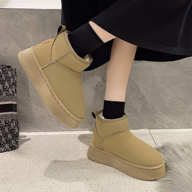 Cotton shoes warm and velvet 2025 short boots Northeast versatile thick-soled winter snow boots women's new models are thickened and cold-resistant