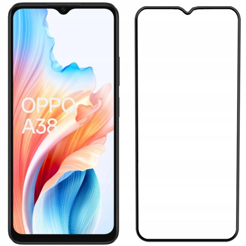 2x Tempered Glass for Oppo A38 (full Screen, Full 5D, 9H)