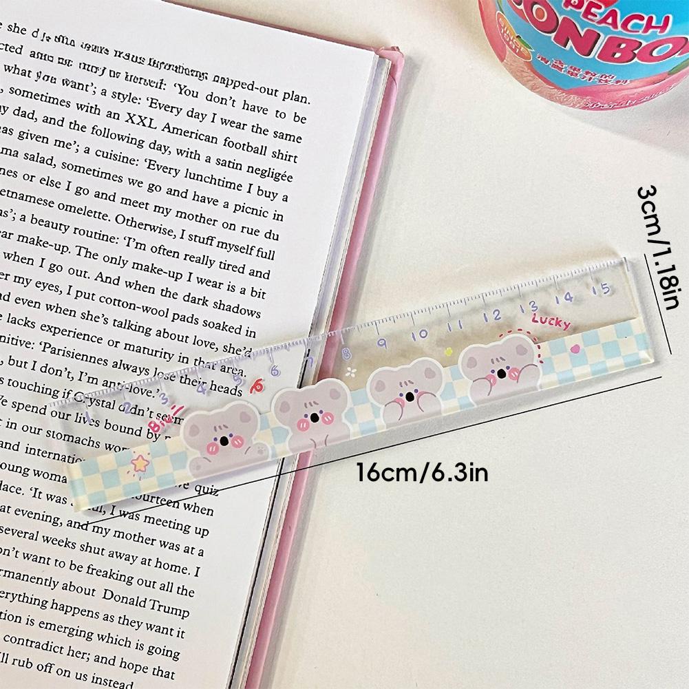 

Трендовая прозрачная эстетичная канцелярская линейка Креативный кавайный аксессуар для учебного стола Линейка Подарок к школе 5