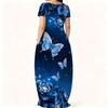 Breathable Round Neck Short Sleeve Plus Size Gown For Ladies Summer Casual Life