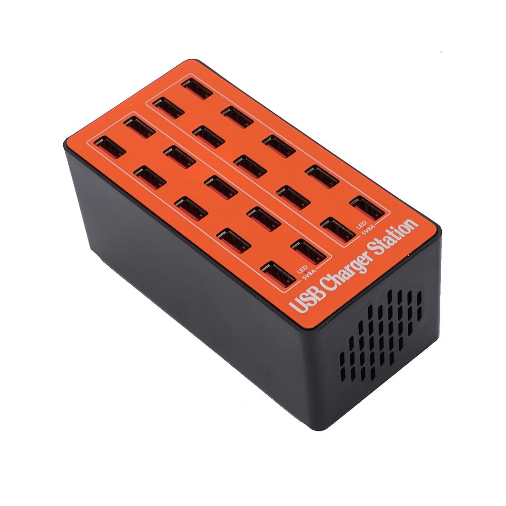 USB Charging Station 20‑Port Wall Power Fast Smart Charger for Multiple Devices 100‑240V