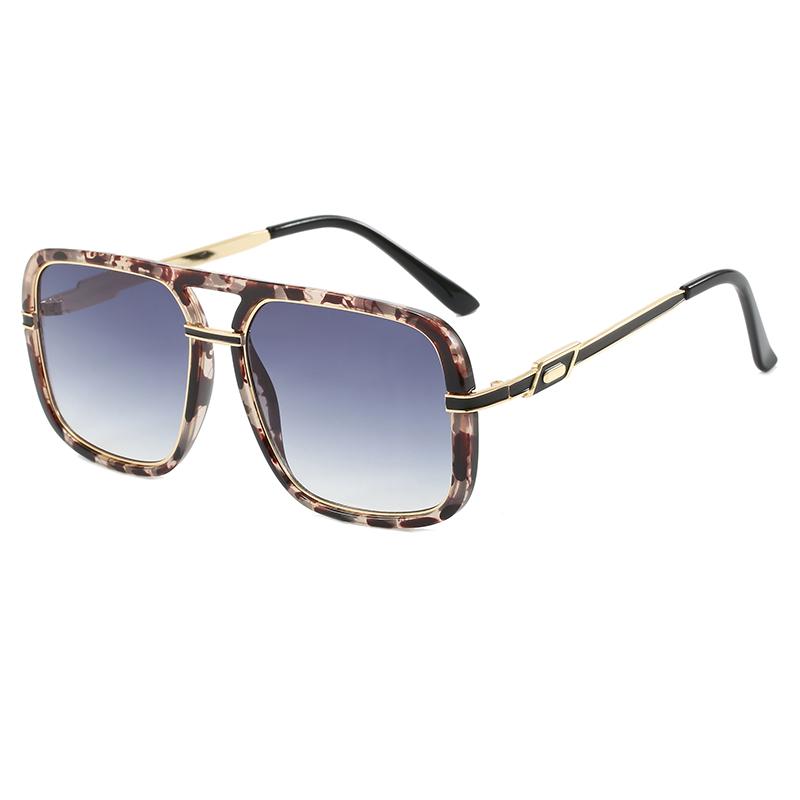 Oversize Sunglasses Fashion Square Metal Glasses Double Bridge Men Gradient Sunglasses Women Eyewear