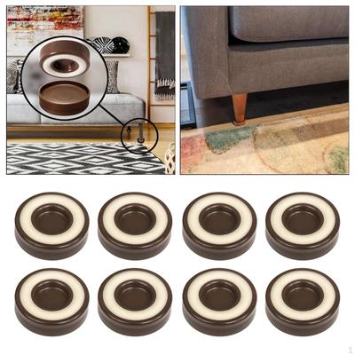 8 Pieces of Non-Skid Furniture Casters Cup Coasters Desk Riser Sofa
