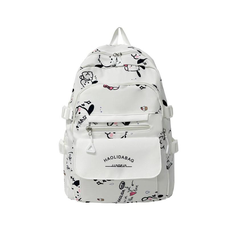 Schoolbag Japanese Cute Printed Puppy Girl Versatile Couple Backpack Junior High School Large Capacity Multi Layer Backpack for Women