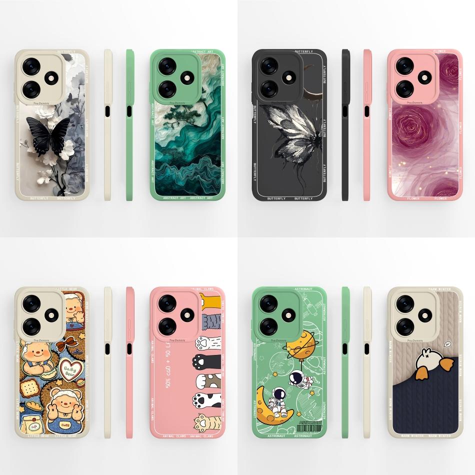 For Tecno Spark 10 Pro 10C Phone Case Cute Cartoon Patterns Anti Drop Back Cover For Tecno Spark10 Soft Liquid Silicone Housing