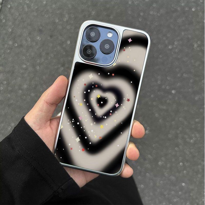 

Korean Fashion Heart Phone Case for iPhone 17 16e 16 15 14 13 12 11 Air Pro Max X XR XSMAX 8 7 Plus Luxury Clear Soft Back Cover iPhone 11