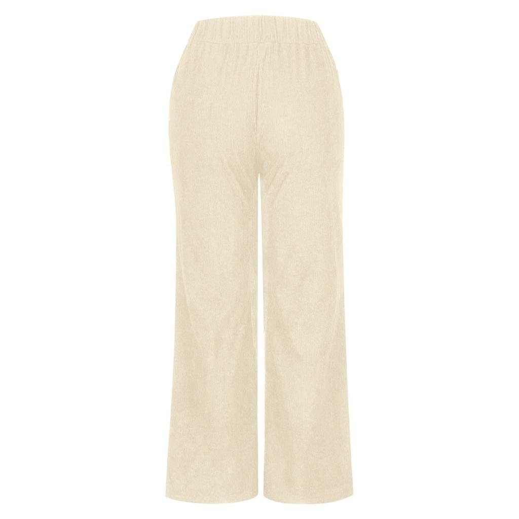 Women's Corduroy Pants Casual Women's Color Corduroy Loose Straight Pants