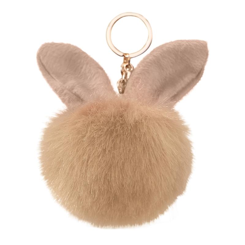 Soft Artificial Rabbit Furs Keychain Plushs Ball KeyRing Cute Pom Pom Bag Charm Car Pendant Decoration for Women Girls