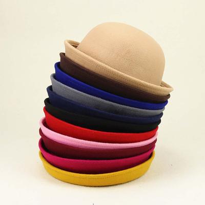 Versatile Round Top Hat, Imitation Cashmere Hat, Woolen Small Round Hat, Flanged Performance Hat, Men's And Women's And Winter Trendy Hat