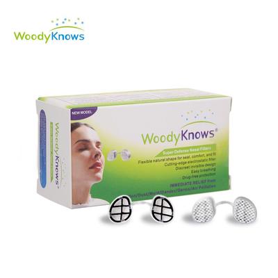Filtros nasais WoodyKnows para poluição do ar, poeira, pólen, alergias, febre do feno