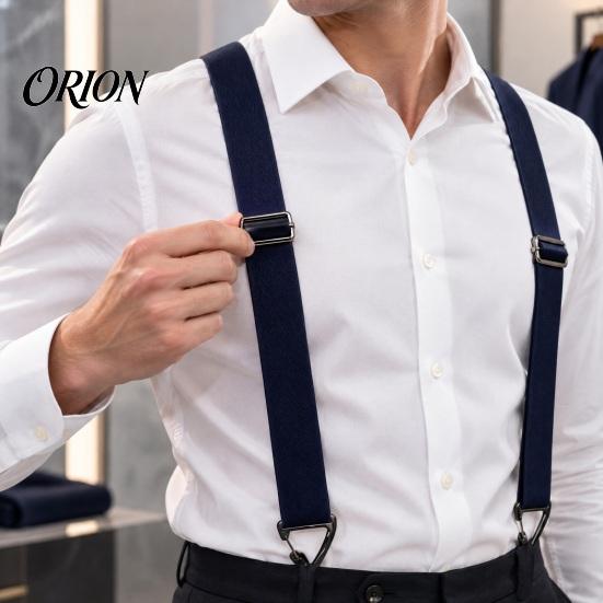 Adjustable Elastic Suspenders Hidden for Men, Y-Back Under Clothing Braces, 1.6 Inch Wide Comfortable Shoulder Straps Elastic, 3 Hook Clips,