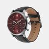 Fossil Men's Silver Stainless Steel, Burgundy Dial l FS6016