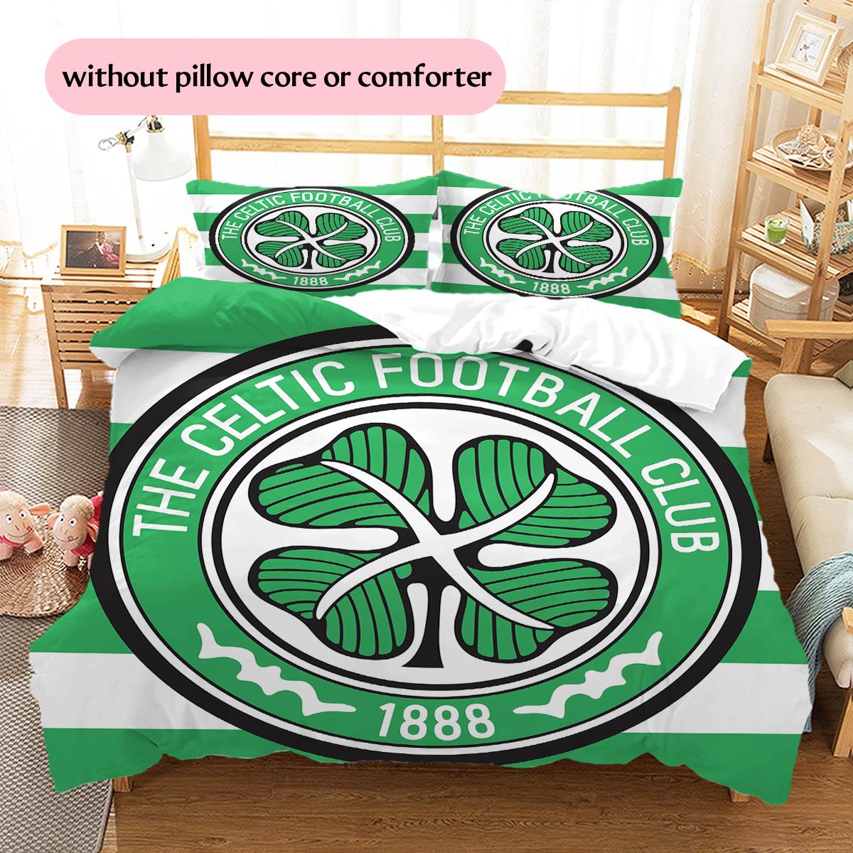 

Celtic FC badge Pattern Bedding Home Decoration Birthday Gift (1 * duvet cover + 2 * pillowcase, without core) 200x200cm