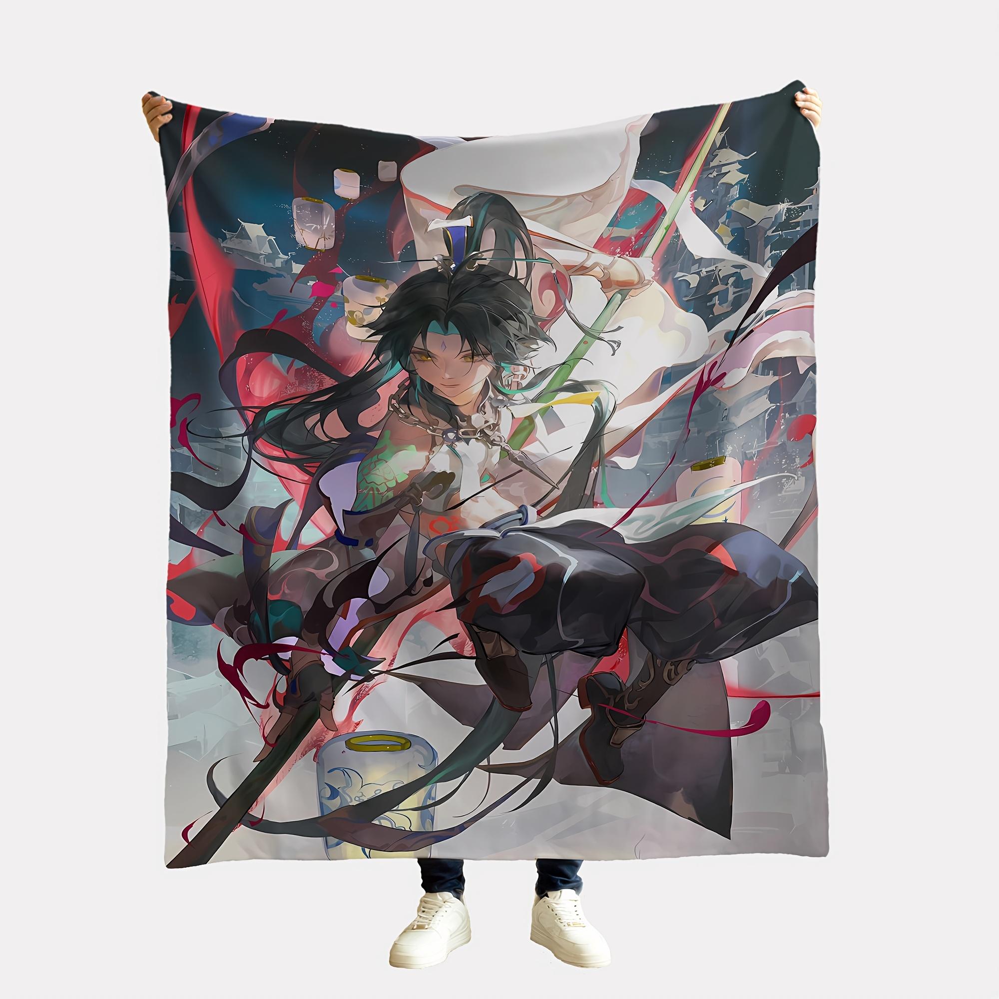 

Dynamic Game Character Blanket - Soft Cozy Throw with Vibrant Art Design, Perfect for Bedroom Decor, Unique Gift for Manga Fans 75x90cm