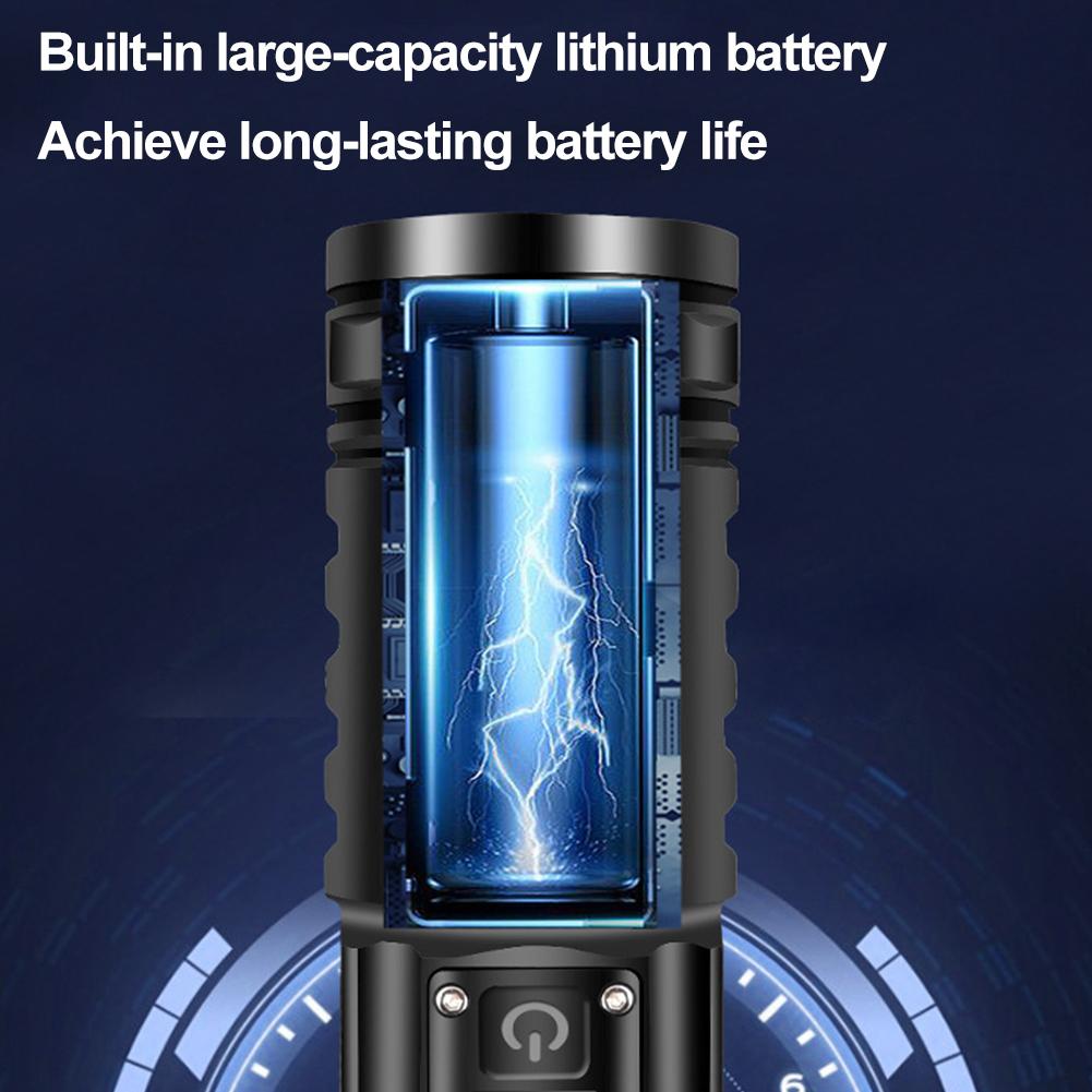 High Strong Power Led Flashlights 2000LM Tactical Torch with Display Light USB Charging Camping Fishing Emergency Zoom Lantern