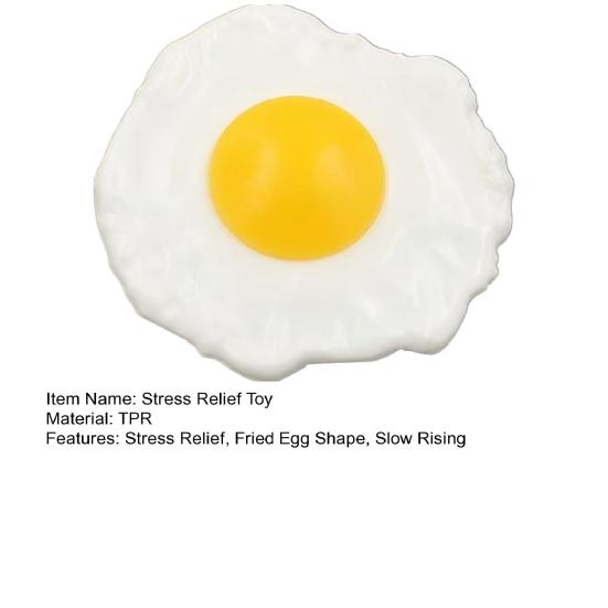 Stress Relief Fried Egg Toy Slow Rising Sesame Egg Squeeze Sensory Toy Simulated Food Fidget Toy Decompression