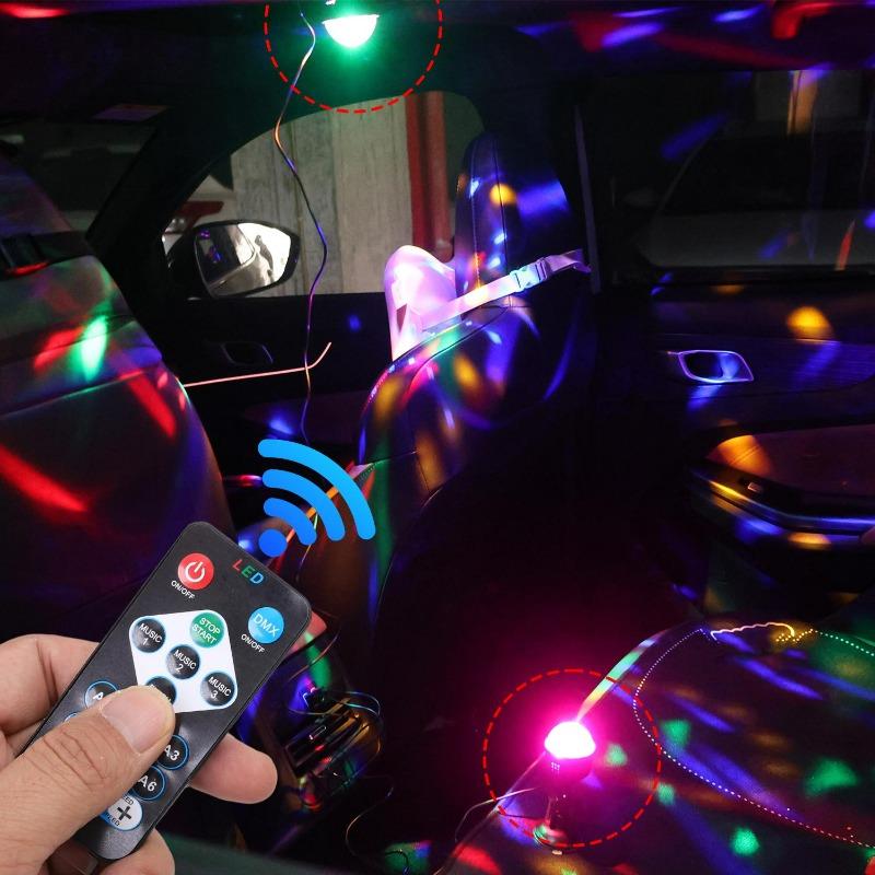 7 Colors Strobe Light USB+suction Cup Installation with Remote Control Disco Ball Lamps for Home Room Parties Car Ambient Light