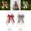 Charming Christmas Decor Bow Featuring Distinctive Plaid Edges For Trees