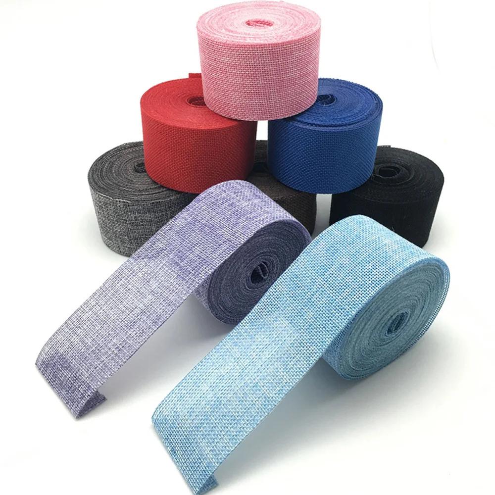 10M DIY Rustic Jute Ribbon Colorful Woven Linen Ribbon Burlap Hemp Fabric Hessian Hemp Cloth Christmas Wedding Decor linen rolls