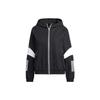 New Women'ss Logo Embroidered Striped Woven Jacket Black HY2811