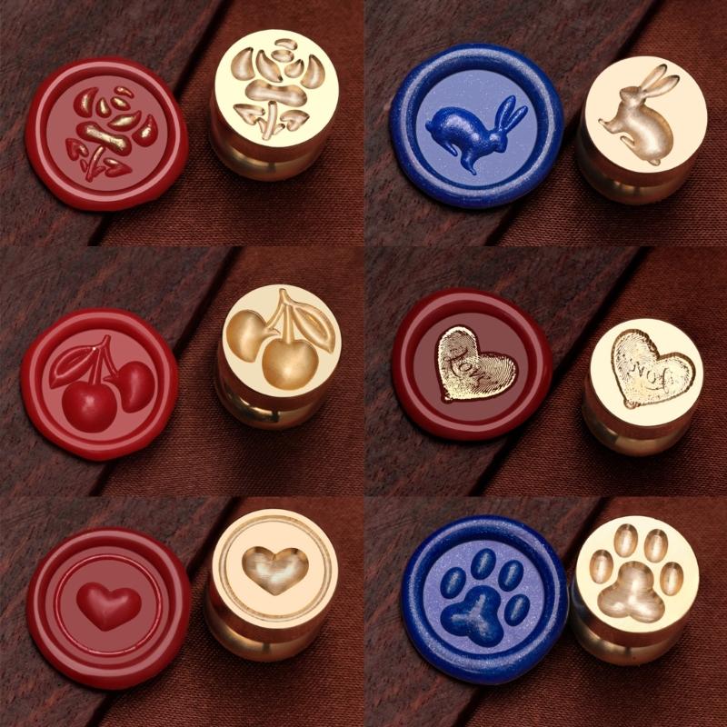 6Pcs Christmas Themed Stamp Head for Wedding Invitations Christmas Card Envelope Decoration Embossed Sealing Stamp