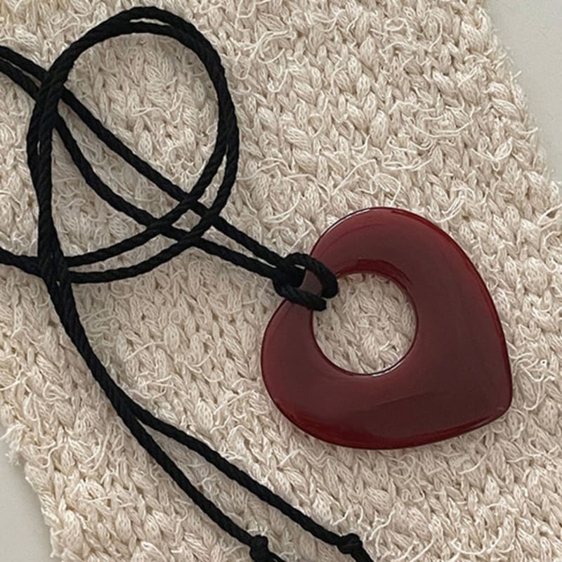 OUI SAY YES! Gemstone Big Heart Necklace_NC291