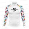 Mens Long Sleeve Surfing Top Quick Dry Tight Fit Swimming Sports
