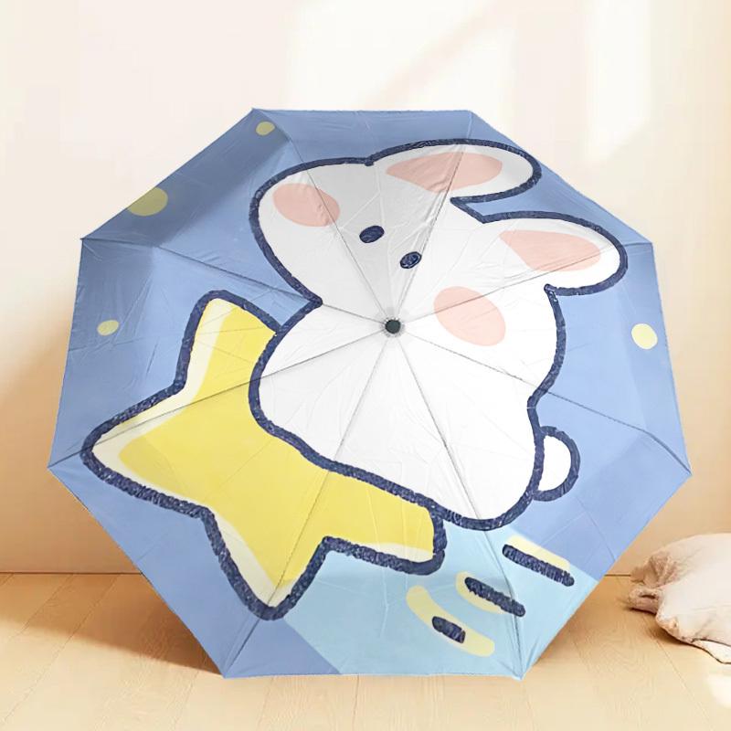Cute Bunny Boot Automatic Opening/Closing Umbrella - Outdoor Travel Accessories for All Seasons, Lightweight and Durable 043