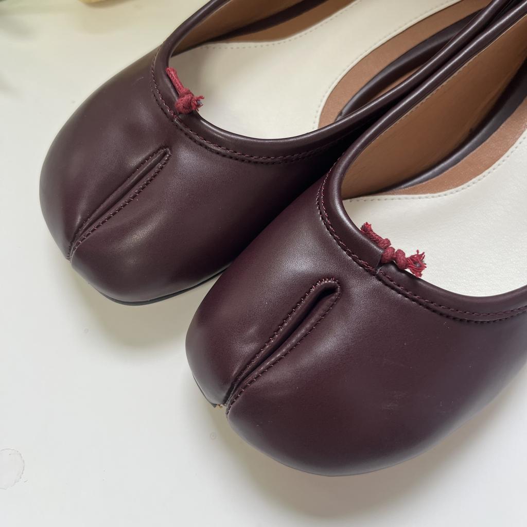 Fashion IPPEUM Women Ballets Flats Split Toe Mary Janes Black Plus Size 44 Dress Loafers Shoes Dropshipping Balerinas De Mujer