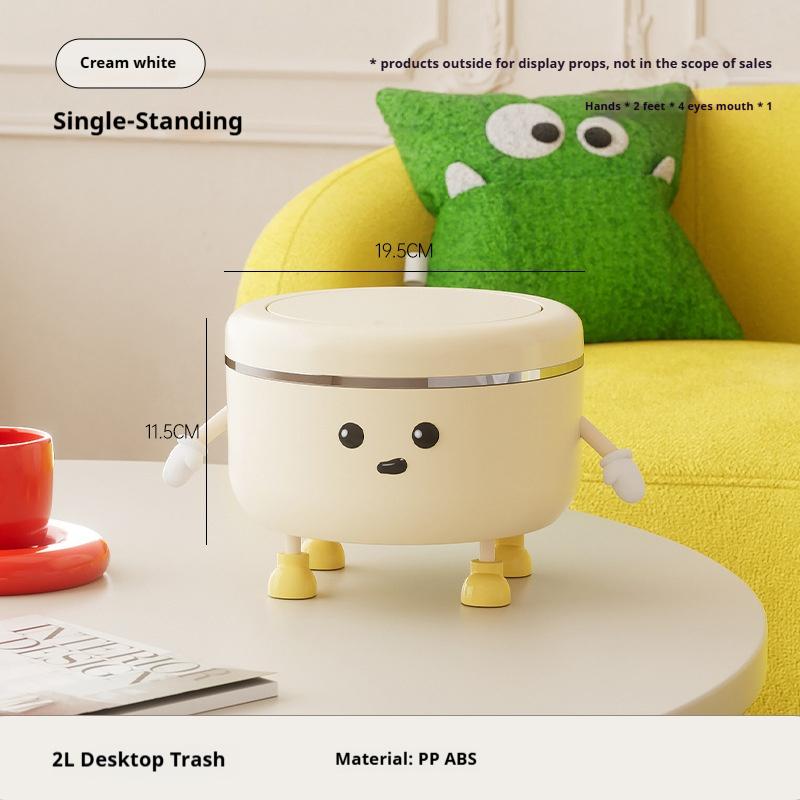 Trash Can with Pop-up Lid Waterproof with Cover Room Kitchen Toilet Bathroom Waste Storage Box Desktop Storage Box Home Supplies