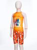 Jungen Zweiteiliges Schwimmset Langarm Cartoon Hai Print Oberteil Badeshorts Wellen Design Strand Badeanzug