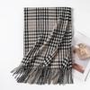 Womens Thickened Houndstooth Scarf With Contrast Colors Warm Winter Wrap Daily Wear Office Style