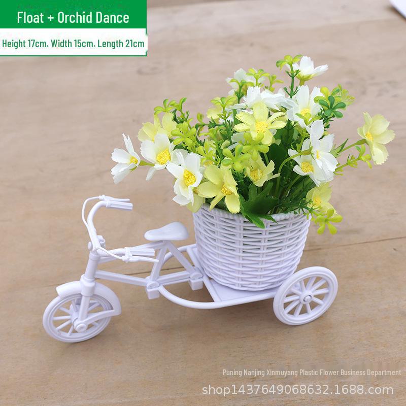 ოთახის ხელოვნური ყვავილების ნაკრები: პატარა ქოთნის ორნამენტები სახლისა და მანქანის დეკორაციისთვის