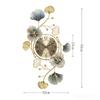 Elegant Ginkgo Leaf Chinese Style Silent Wall Clock for Living and Dining Rooms
