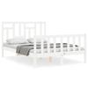 VidaXL Bed Frame with Headboard White 140x190 Cm Solid Wood 3193122