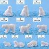 9PCS Cute Resin Polar Bear Miniature Ornaments Landscape Decoration DIY Dollhouse Garden Accessories