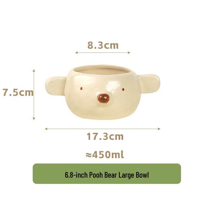 

ZISIZ Cute Cartoon Bear Hand-Pinched Bowls