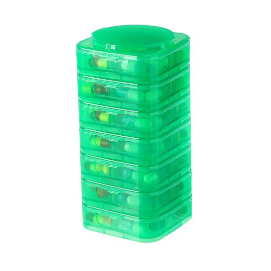 7PCS Pill Box Organizer Small Compact Modular Design Detachable High-visibility Color Container for Medication And Supplements
